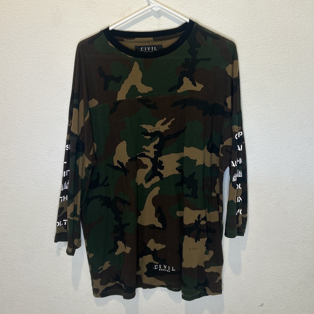 CIVIL REGIME CAMO 3/4 SLEEVE SHIRT